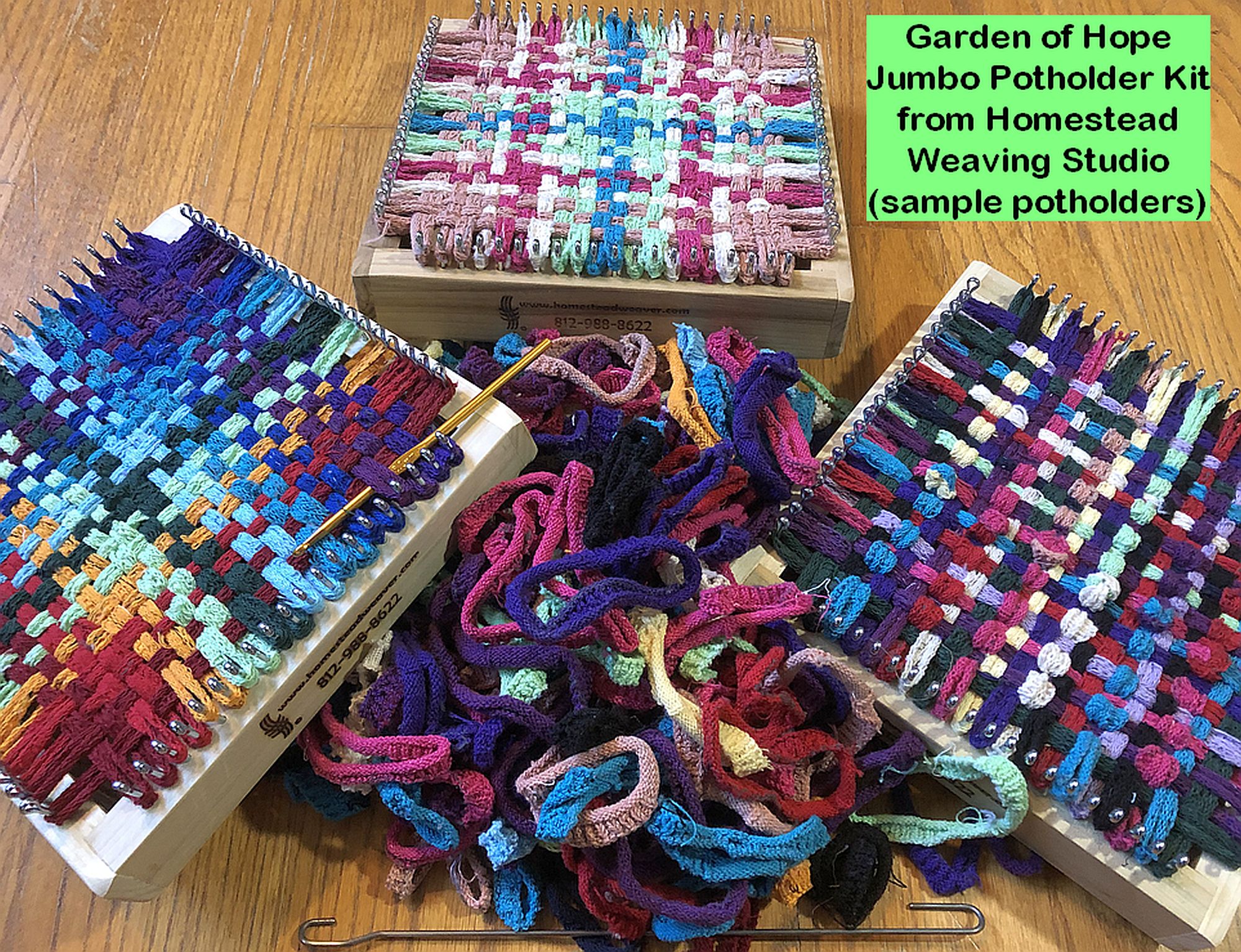 Seasonsky Loom Potholder Loops Weaving Craft Loom Loops, Weaving Loom Kit, Potholder  Loops with Crochet Hook for DIY Crafts Supplies (298PCS) 5
